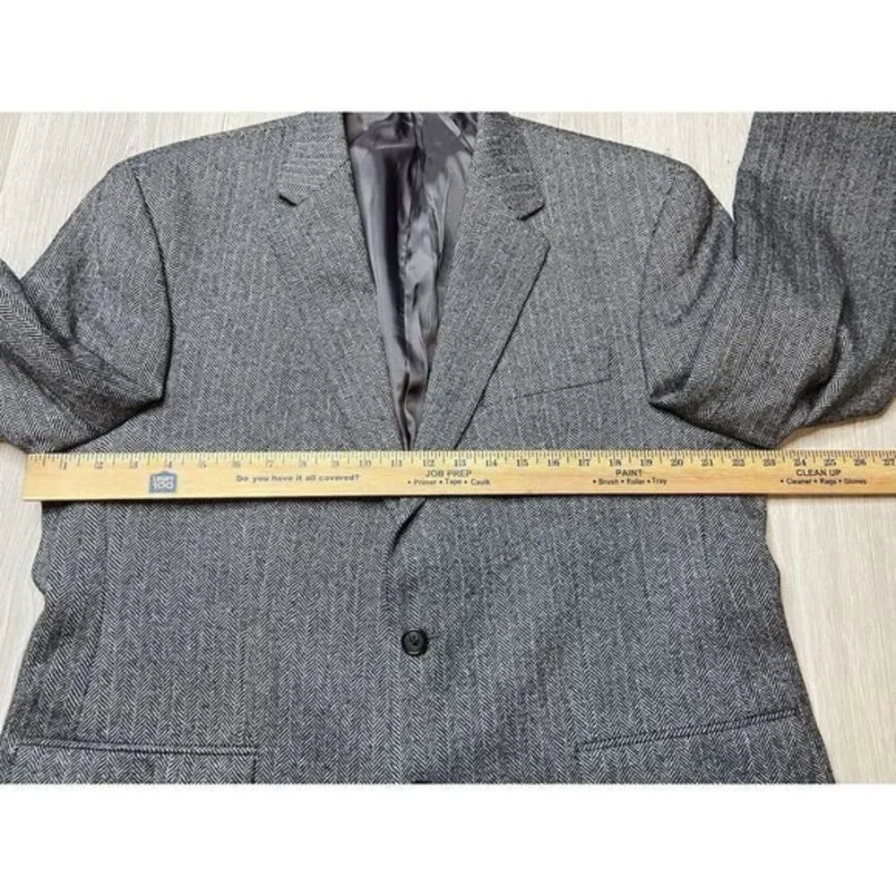 Lauren Ralph Lauren Sport‎ Coat Jacket Men 43 R Brown Tweed Wool Herringbone